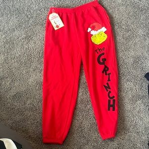 Red Christmas Grinch pants